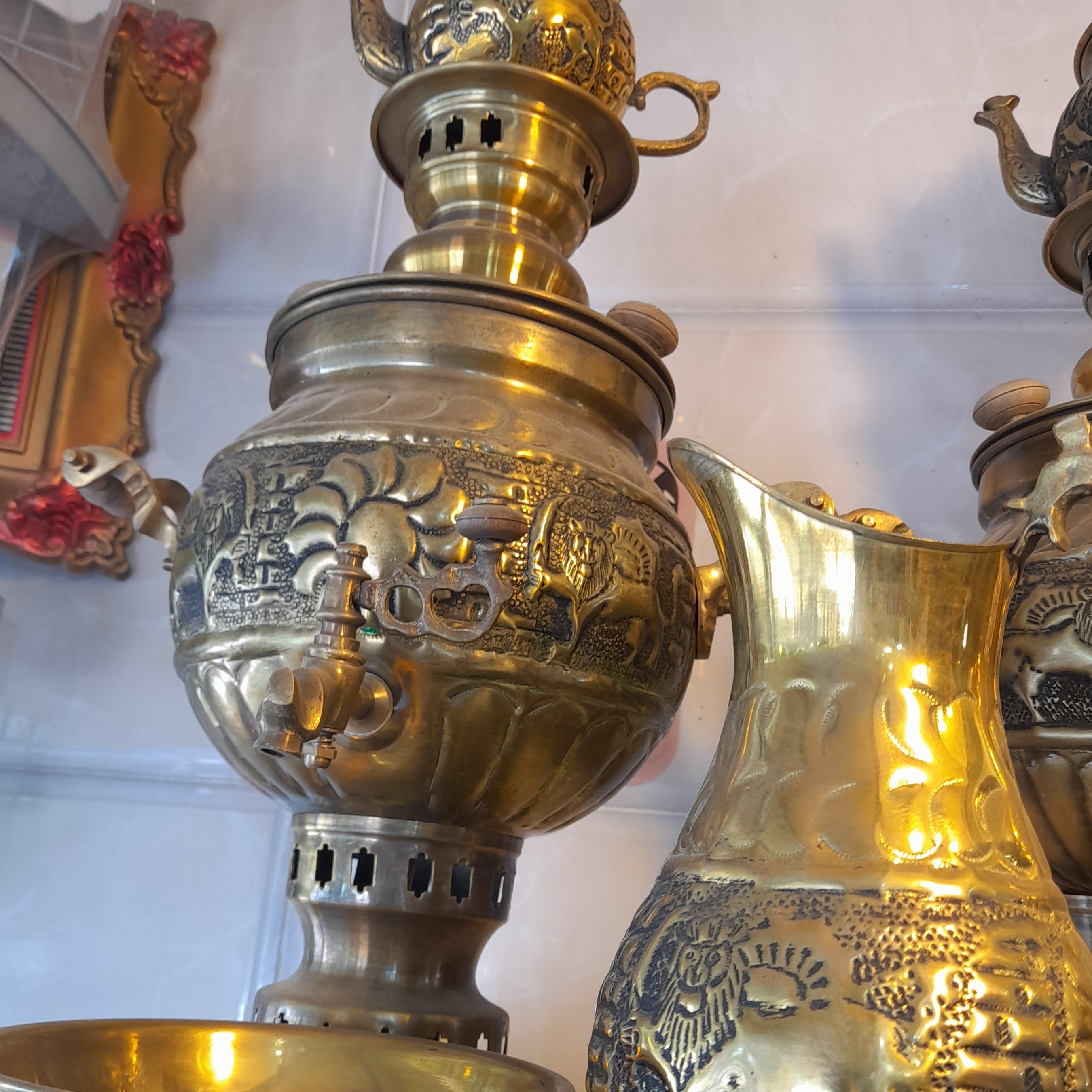 سماور ذغالی ،سماور برنجی لوازم آشپزخانه