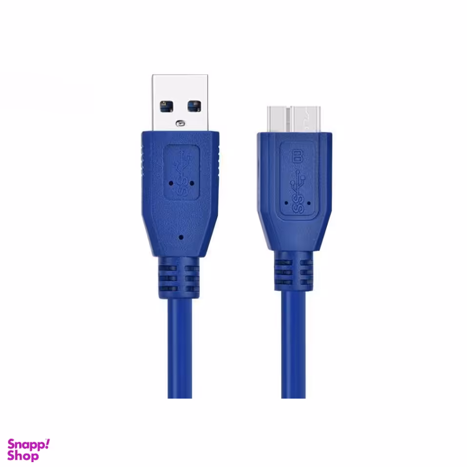 کابل تبدیل USB 3.0 به Micro-B مدل AM/HDD طول 30 سانتی متر رنگ آبی