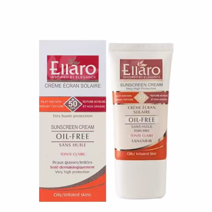 کرم ضدآفتاب بژ روشن فاقد چربی الاروEllaro - Spf50