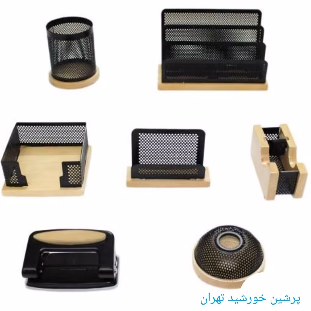 ست رومیزی چوب وفلز هفت تیکه 