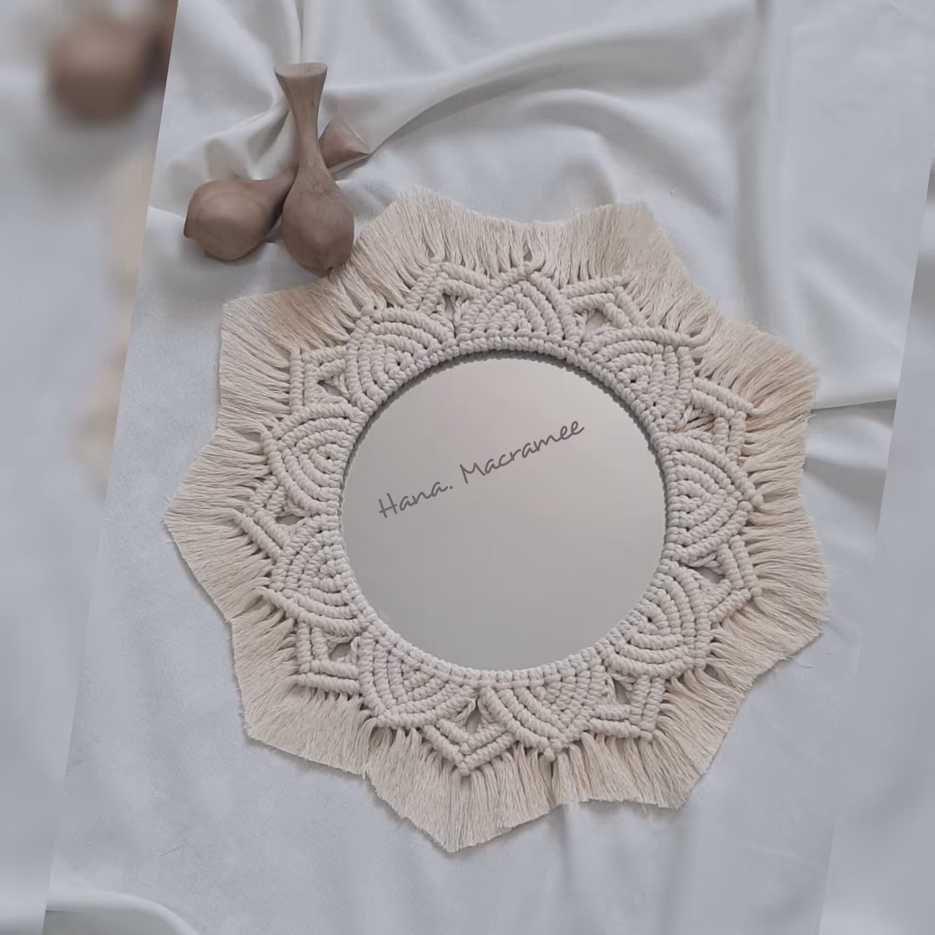 آینه مکرومه ای زیبا از حنا مکرومه 