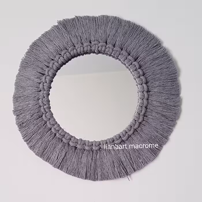 آینه مکرومه شیک قابل رنگبندی سایز کلی 25سانتی(پس کرایه)