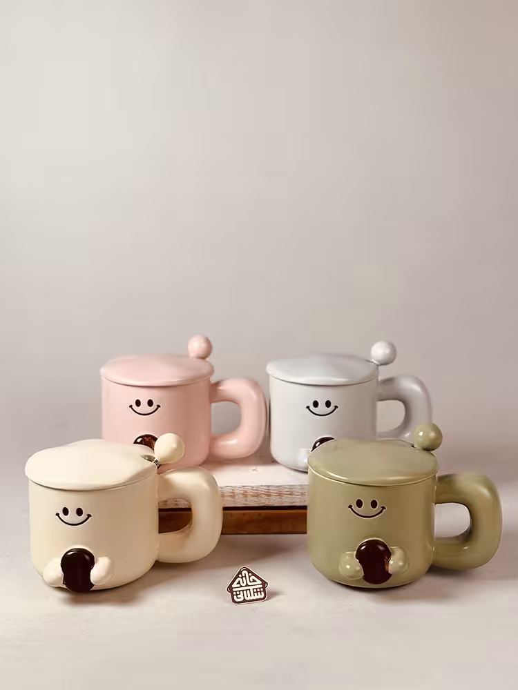 ماگ سرامیکی درب دار قهوه به دست کد002468