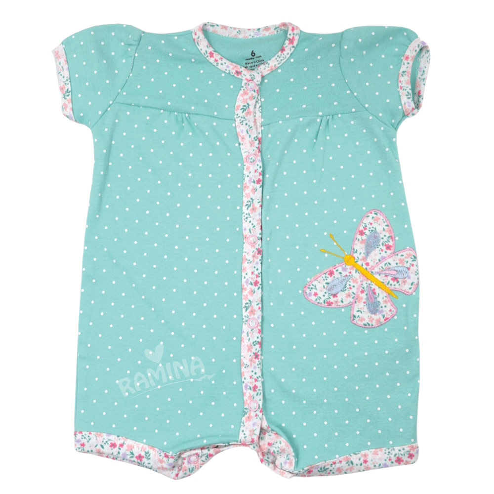 رامپر دخترانه طرح پروانه سبزآبی کارترز Carters