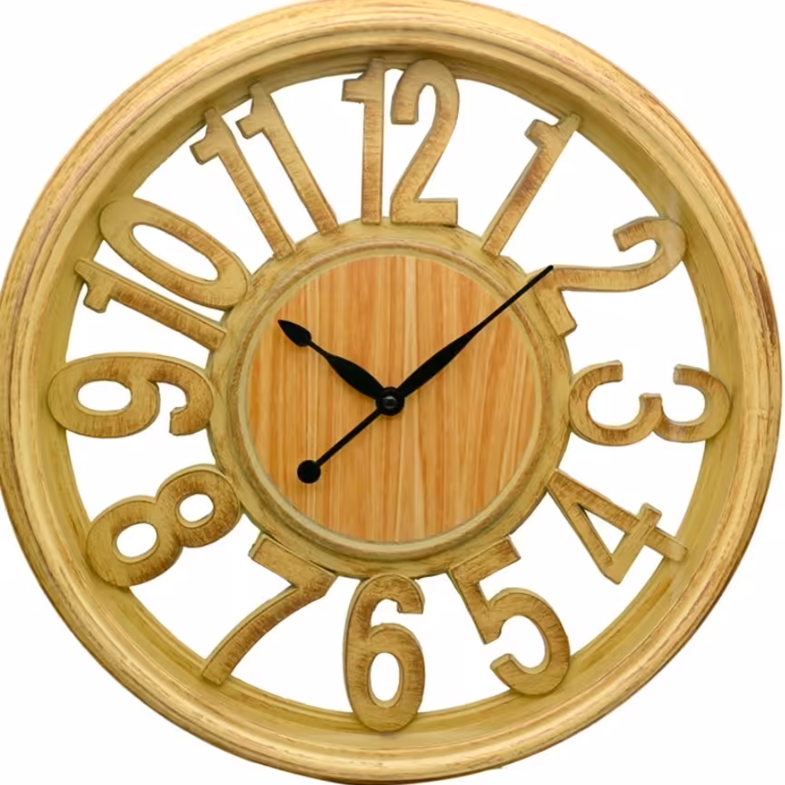 ساعت دیواری بزرگ طرح چوب وارداتی 