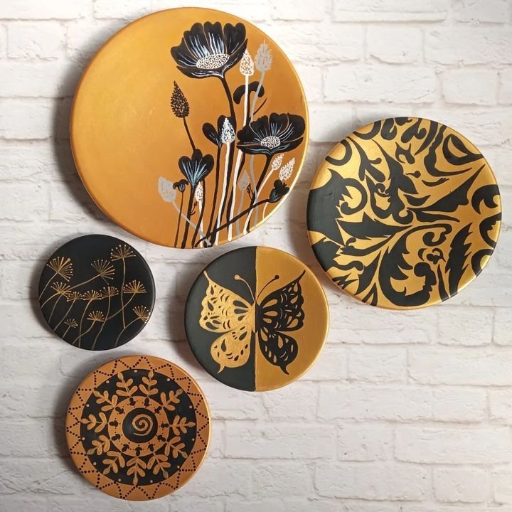 ست دیوارکوب جدید مدرن دکوری دکوراتیو پروانه طلایی مشکی 