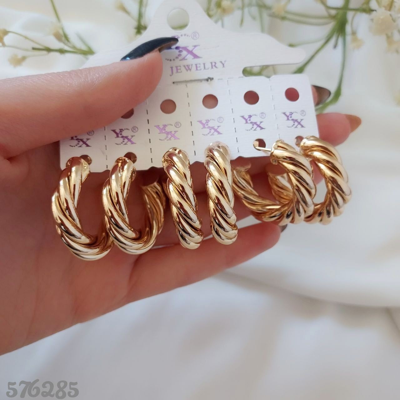 گوشواره شیک 576285 طرح طلابرند YsXرنگ ثابت
