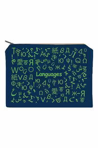 زیپ کیف سایز A4 Language سرمه ای دات نوت