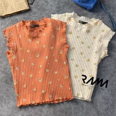 کراپ تاپ گلدار دخترانه کد 2093