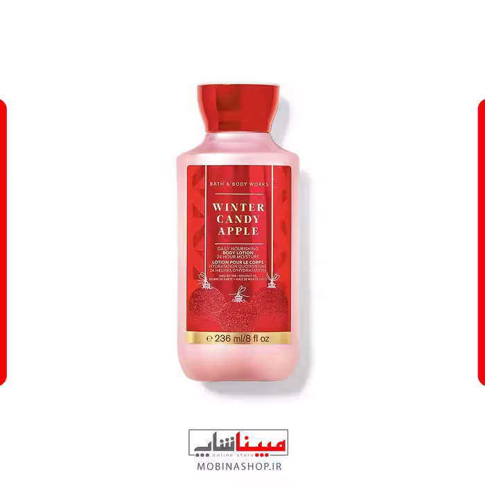 لوسیون بدن Winter Candy Apple بث اند بادی ورکس 236 میل | رایحه سیب قرمز، گل رز زمستانی