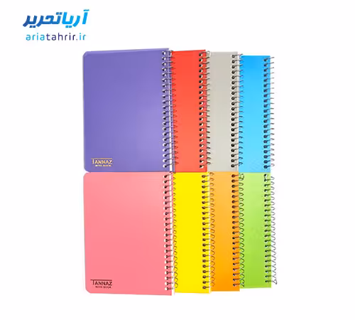 دفتر یادداشت سیمی جلد طلقی سایز 12 × 16 سیم از بغل (سایز یک هشتم)