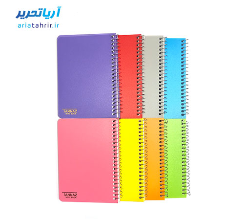 دفتر یادداشت سیمی جلد طلقی سایز 12 × 16 سیم از بغل (سایز یک هشتم)