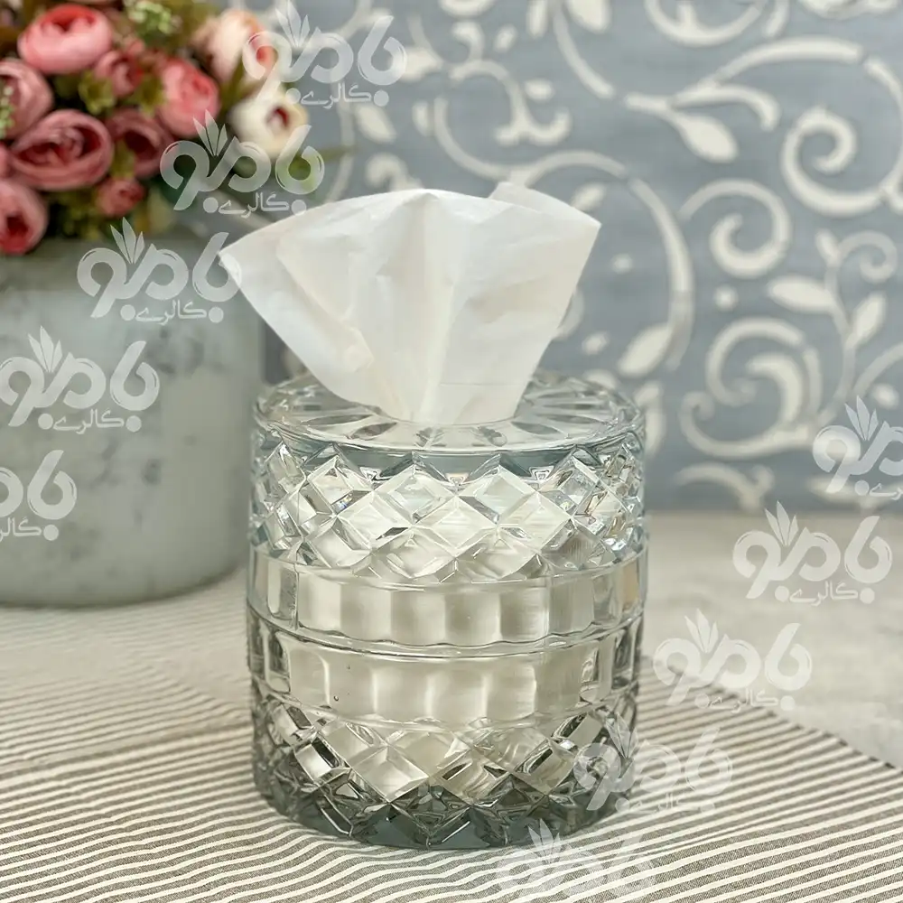 استند دستمال رولی شیشه ای گرد استوانه