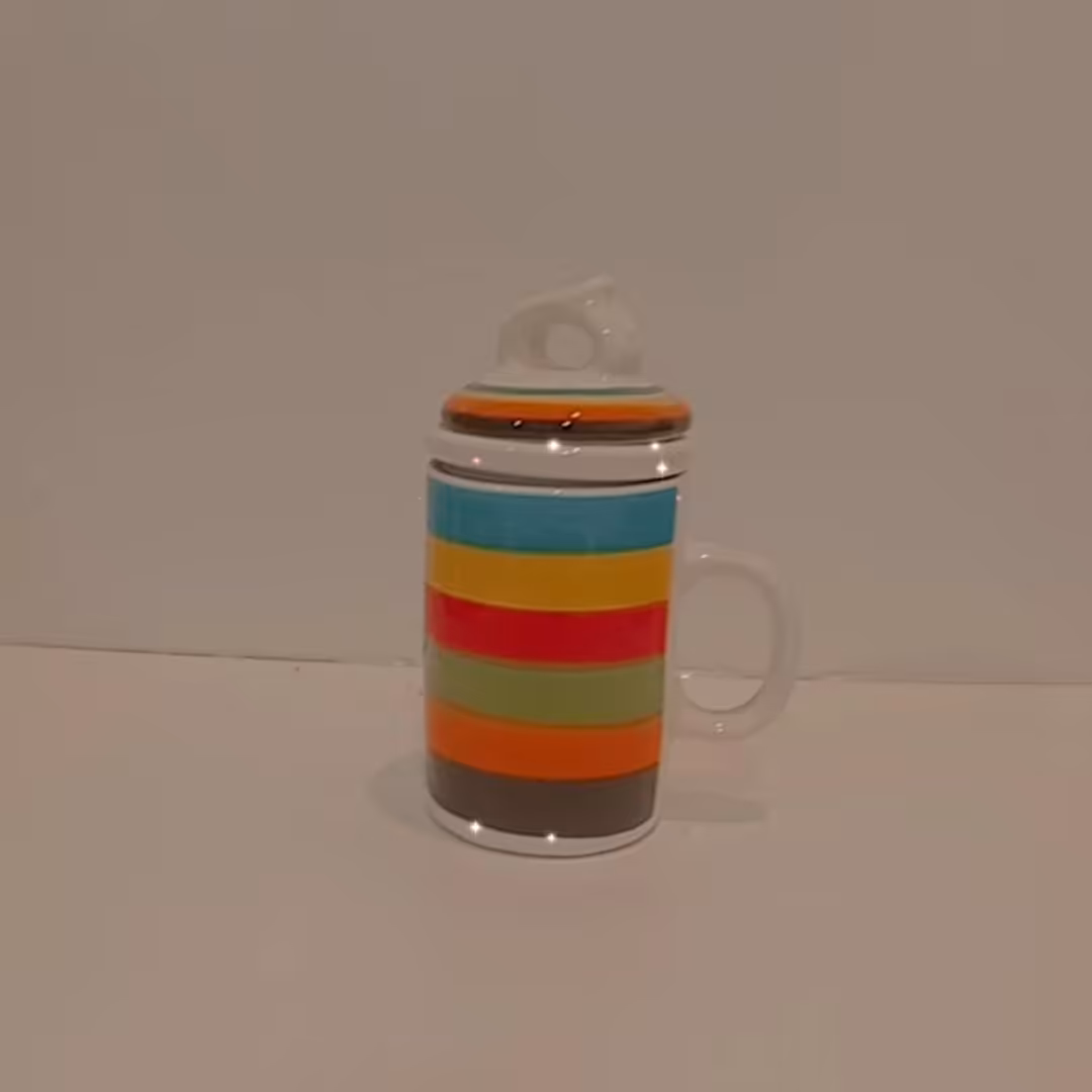 لیوان دمنوشی نقاشی رنگین کمان 