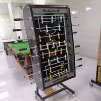 فوتبال دستی تاشو مدل S12 طوسی هایگلاس کف شیشه سکوریت آدمک طلایی نقره واشر بلبرینگی حرفه ای