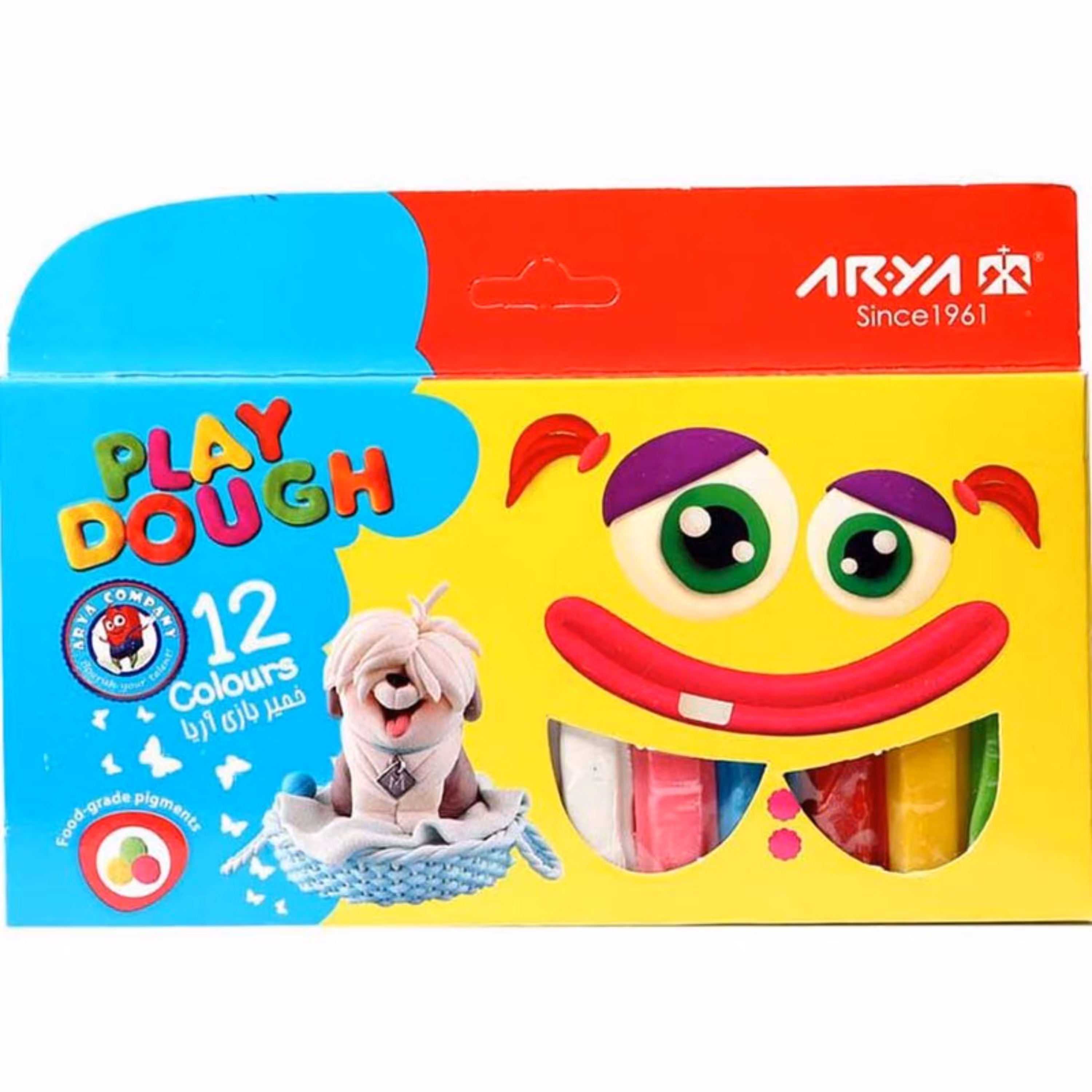 خمیر 10رنگ مقوایی برند آریا 