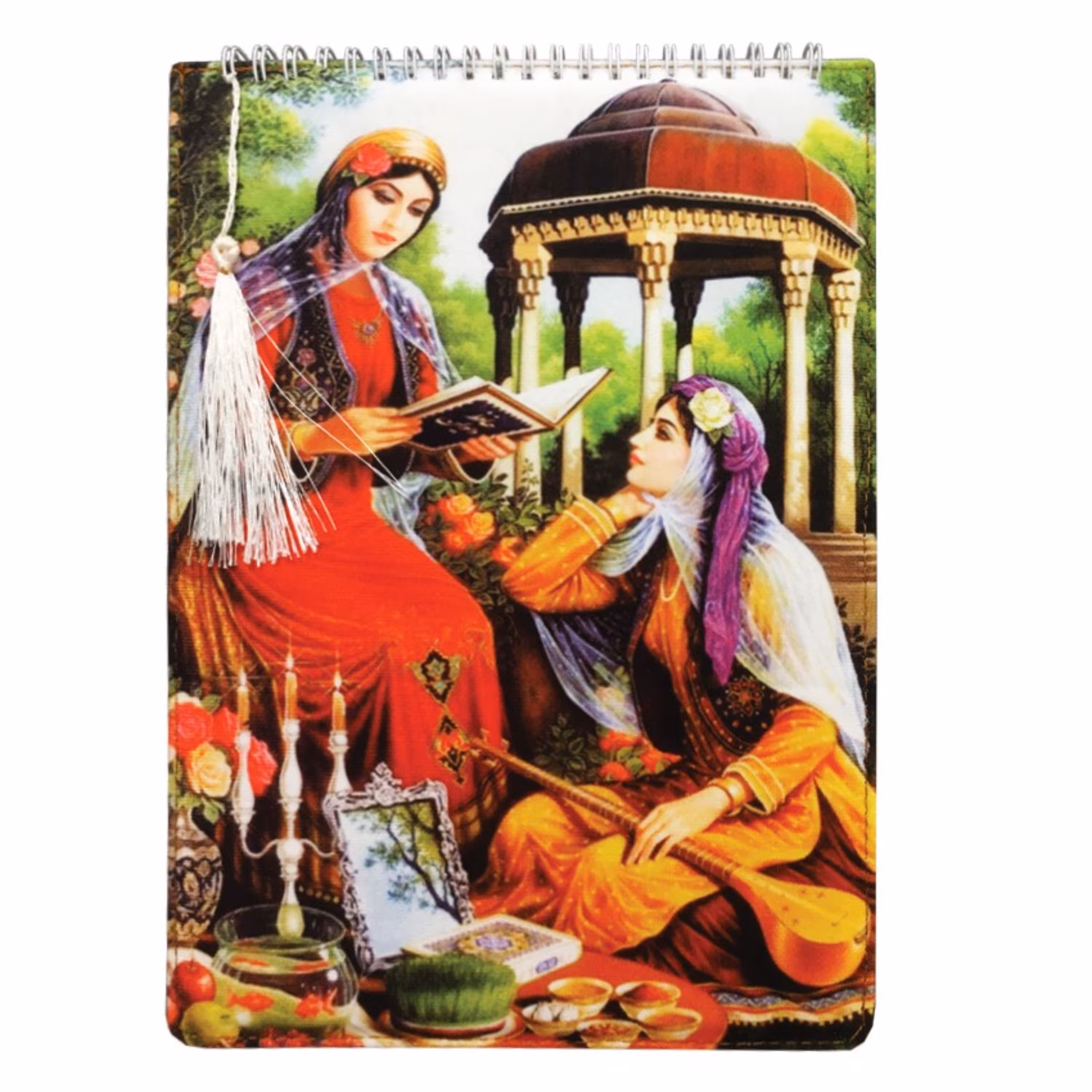 دفتر  حافظ خوانی سایز A4 جلد پارچه ای مخمل 80 برگ بدون خط