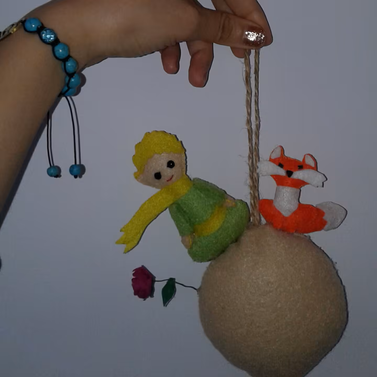 عروسک نمدی شازده کوچولو، روباه و گل رز با جزئیات کامل