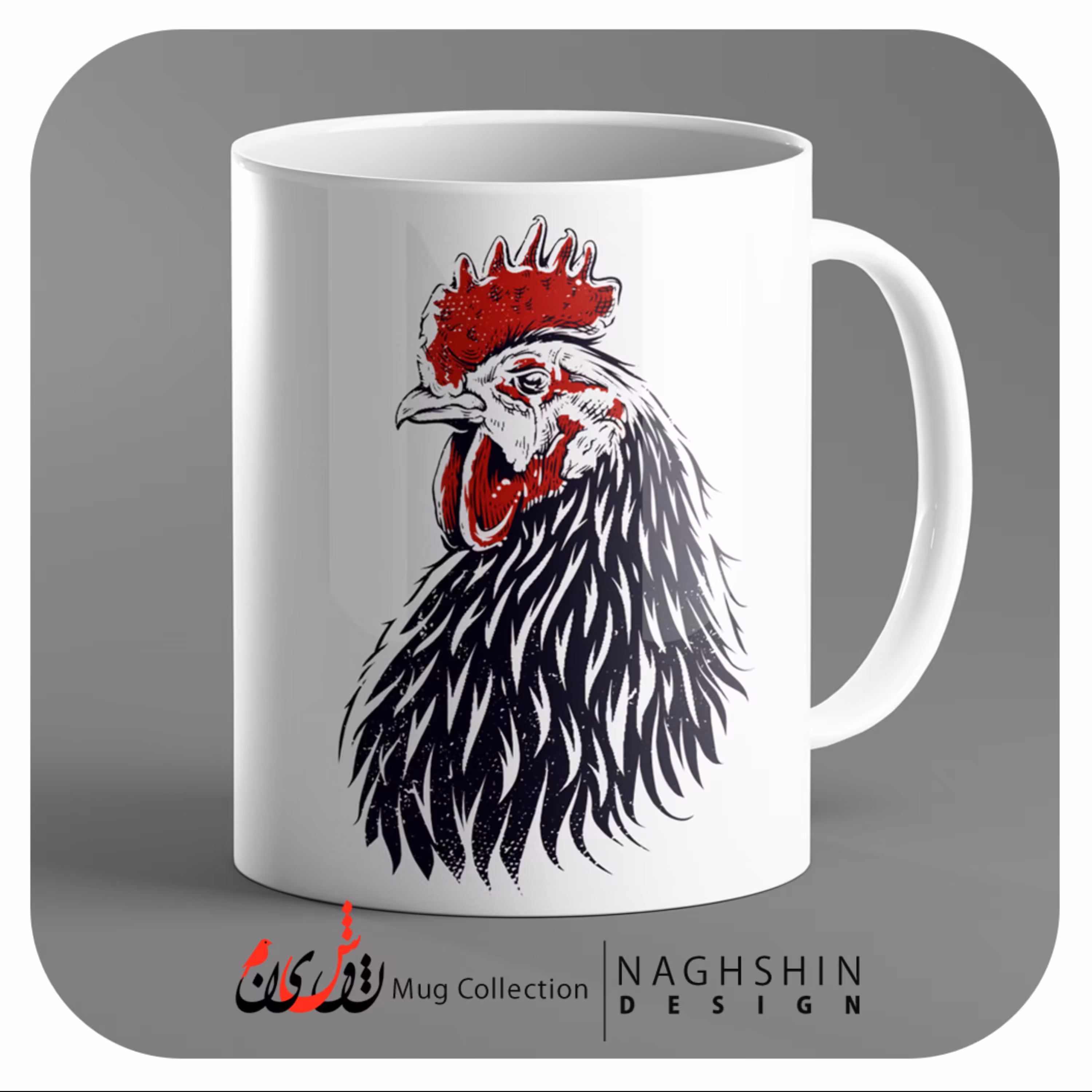 ماگ سرامیکی طرح خروس 1 - چاپ سابلیمیشن - کیفیت چاپ و بسته بندی عالی