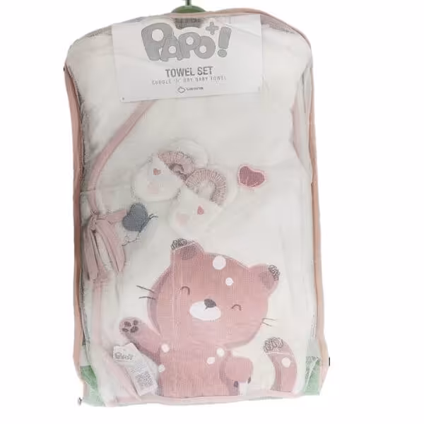 ست حوله دختراه پاپو طرح گربه