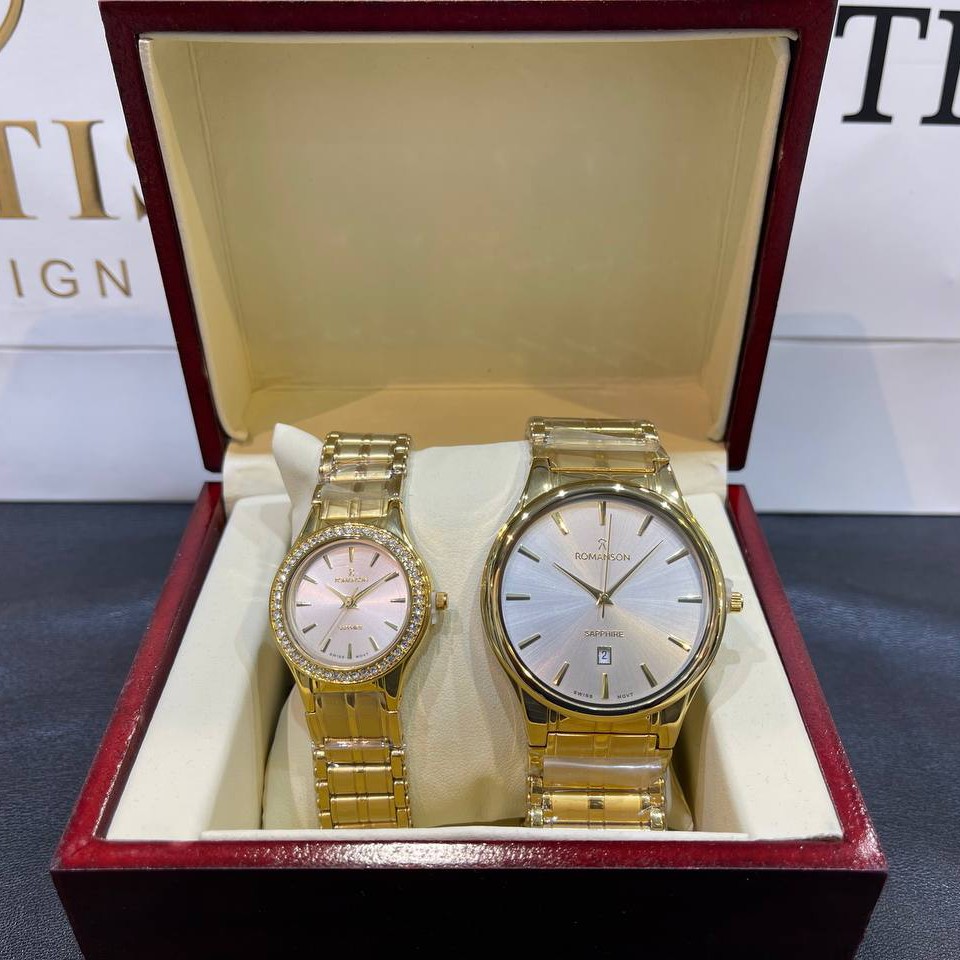 ساعت ست طلایی برند رومانسون  کیفیت AAA   رنگ ثابت موتور سوییسی   ROMANSON