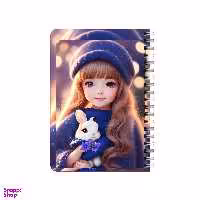 دفترچه یادداشت بامبیلیپ مدل چوبی طرح دختر کیوت و خرگوش کد 4267467