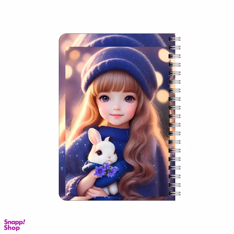 دفترچه یادداشت بامبیلیپ مدل چوبی طرح دختر کیوت و خرگوش کد 4267467