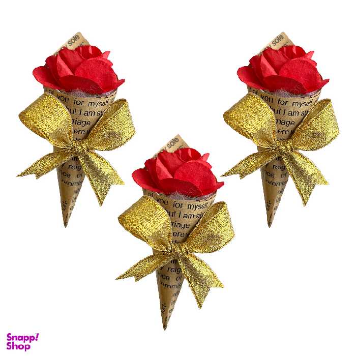 گیفت قیف گل رز هندی مجموعه 3 عددی