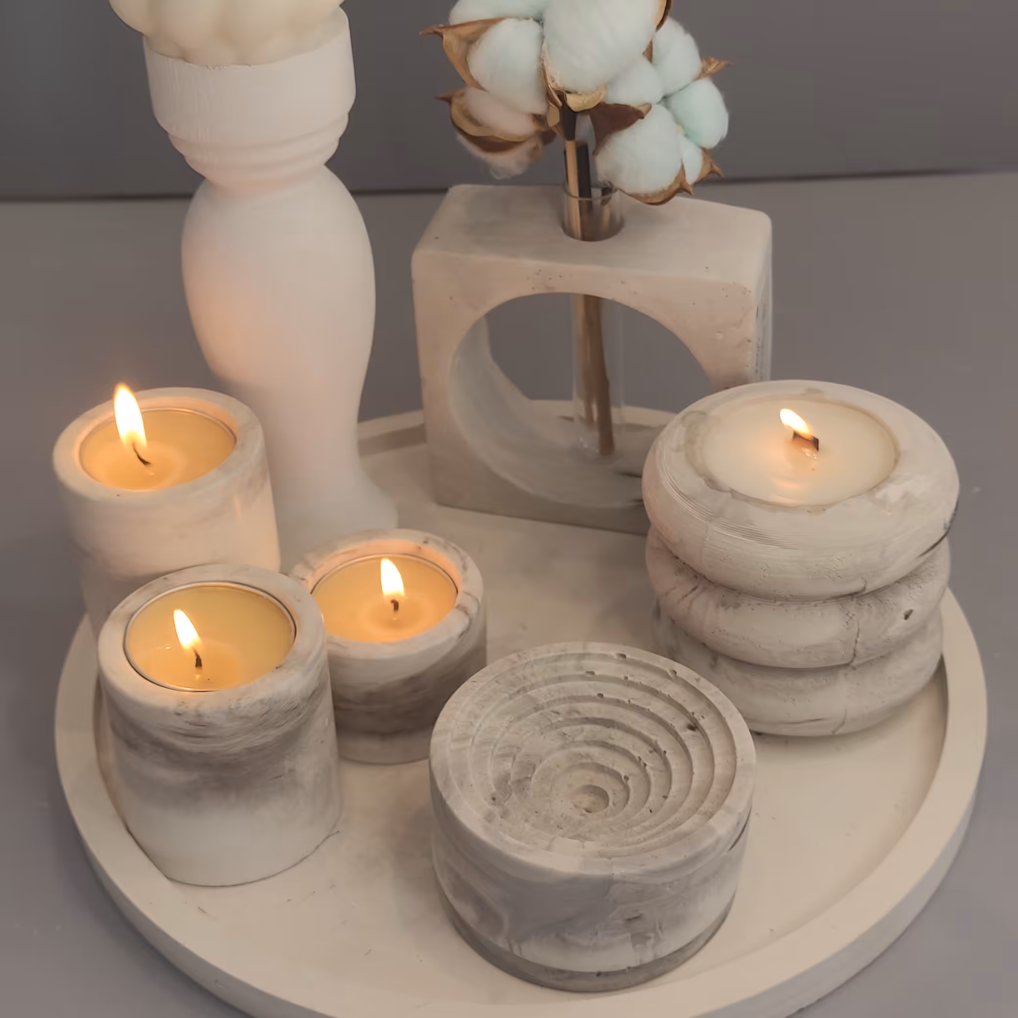 اکسسوری سنگ مصنوعی و بتن(شمع)