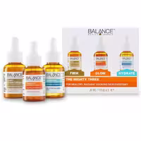پک پوستی 3 عددی روشن کننده، آبرسان و جوانساز بالانس انگلیسی حجم هر سرم 30 میل
Balance Active Formula The Mighty Three Fo