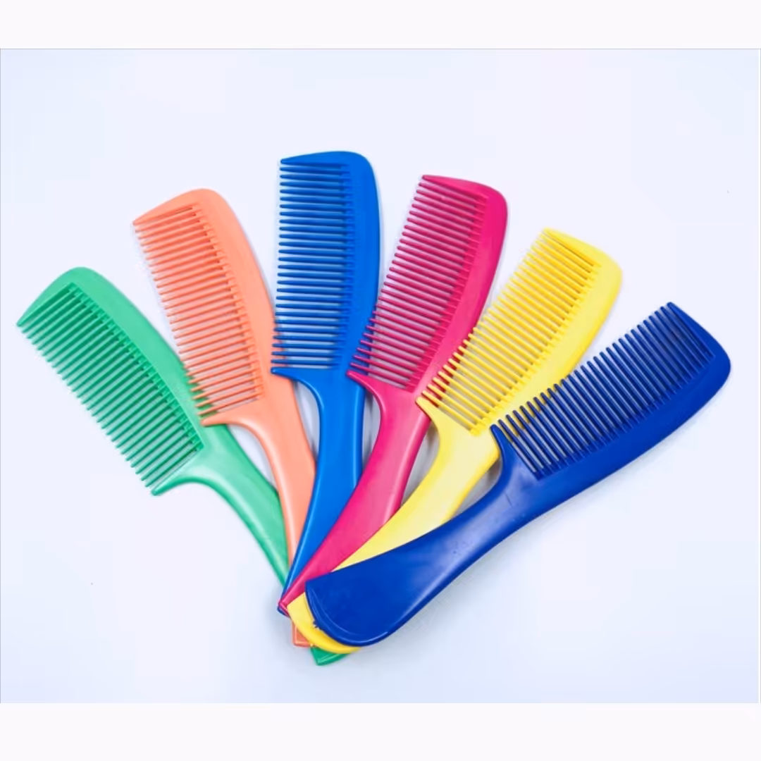 شانه مو پلاستیکی دسته دار رنگی