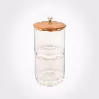 ظرف شکلات دو طبقه با درب چوبی لیمون کد 2167