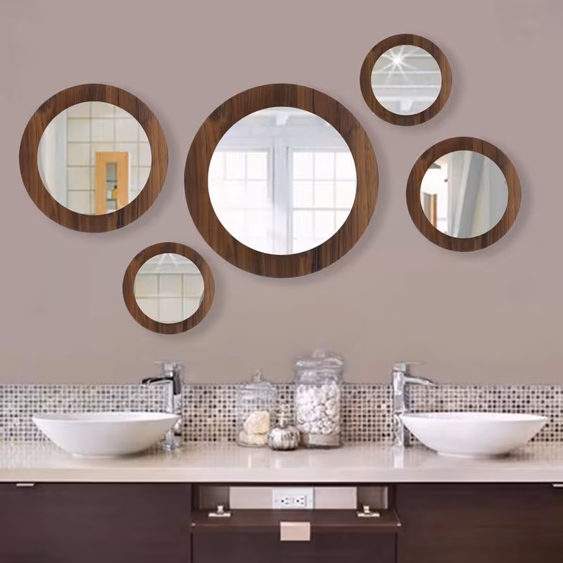 آینه الف مدل گرد  دلسا مجموعه 5 عددی