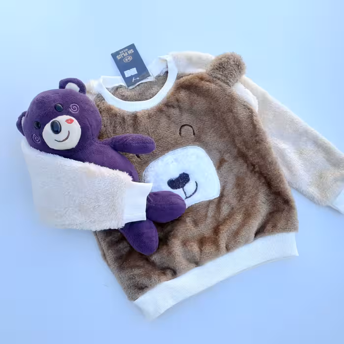 هودی بلوز پولیشی گرم و بسیار نرم و لطیف مناسب کوچولوهای نازتون چه دختر و چه پسر