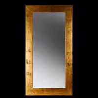 قاب آیینه چوبی 60x90 مدل 10 سانتی تخت رنگ ورق طلا پتینه 