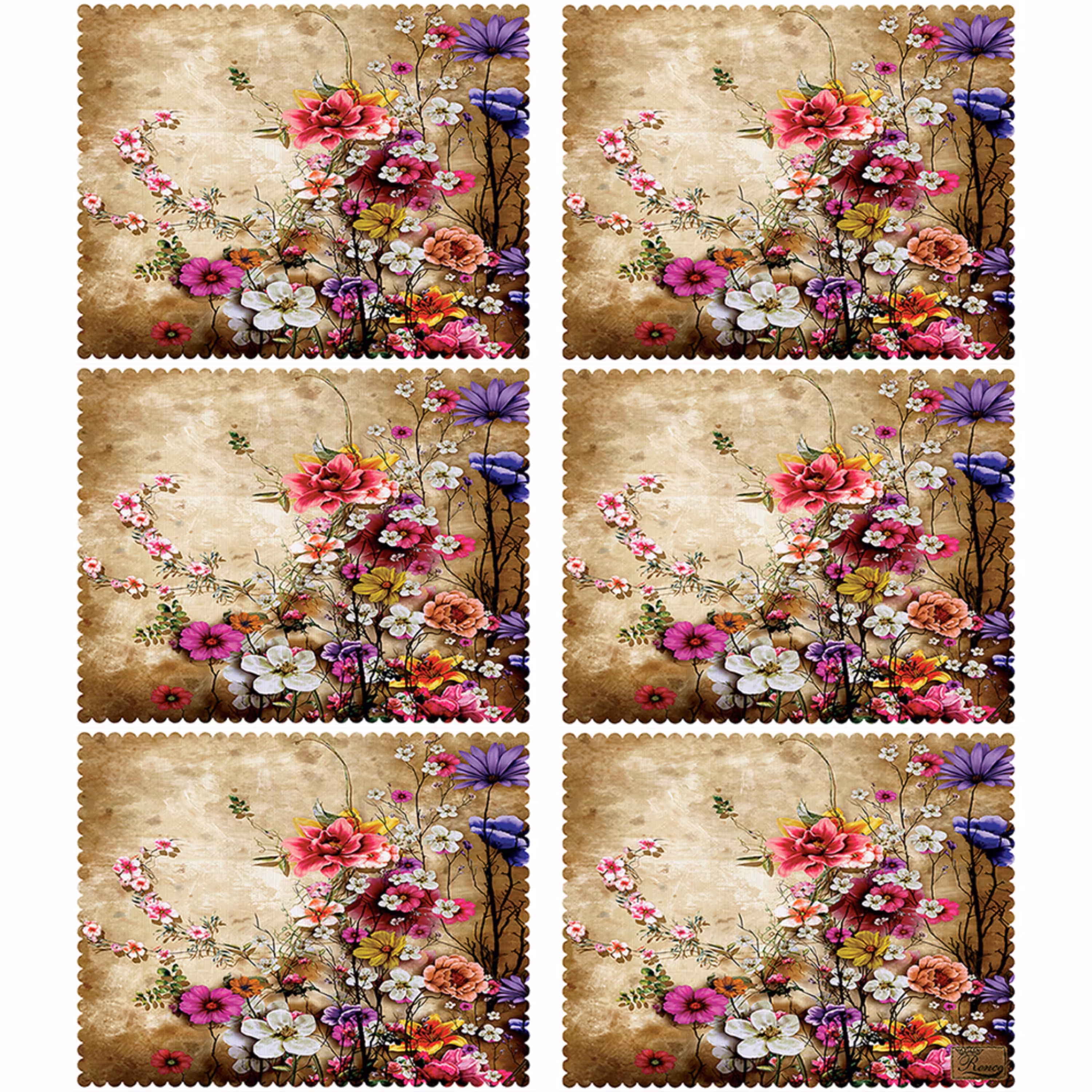 زیر بشقابی مستطیلی پارچه مخمل سایز 35 در 40 مدل U3-826 شرکت رنس