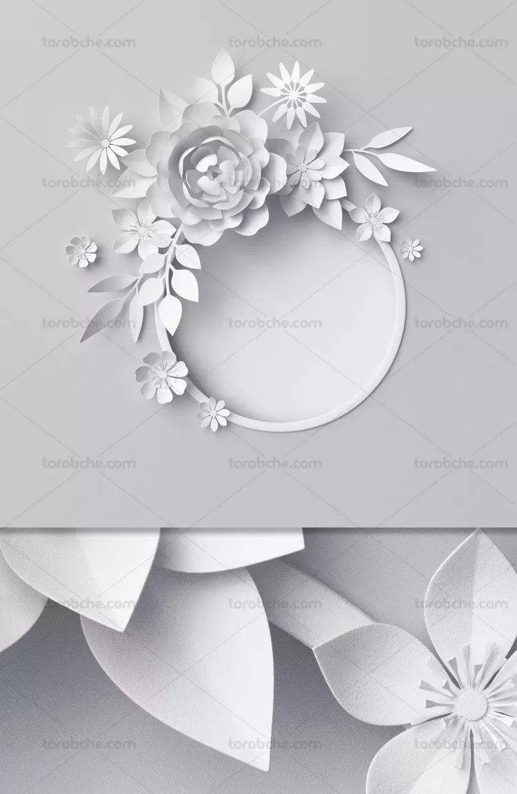 عکس با کیفیت قاب گل و بته کاغذی | گرافیک با طعم تربچه