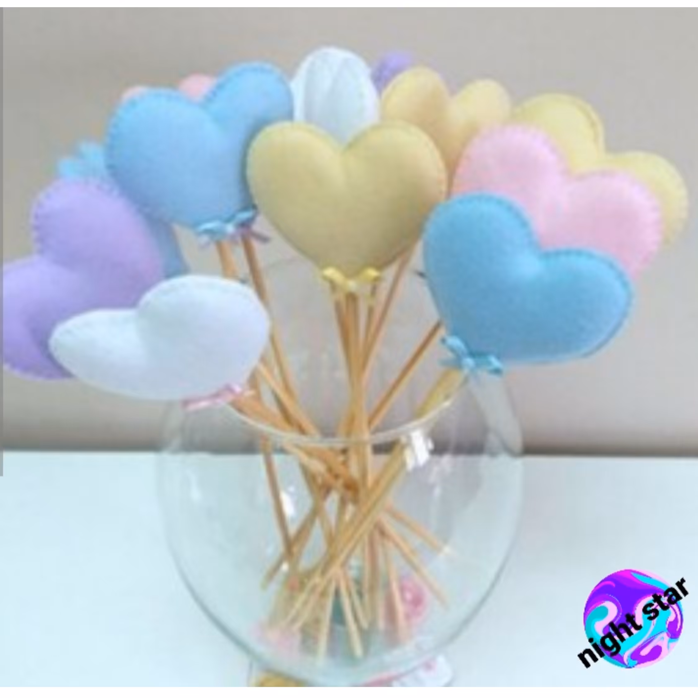 پک 10 عددی گیفت نمدی طرح قلب مدل 135