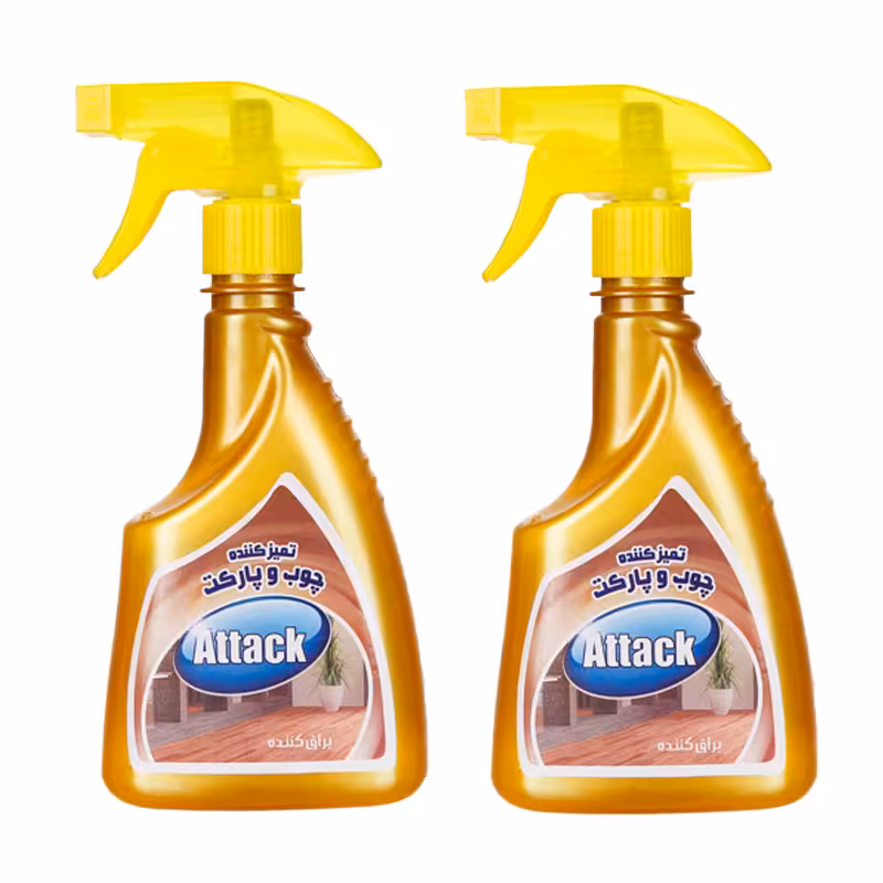 اسپری تمیز کننده چوب و پارکت اتک مدل Y-2 حجم 450 میلی لیتر مجموعه 2 عددی