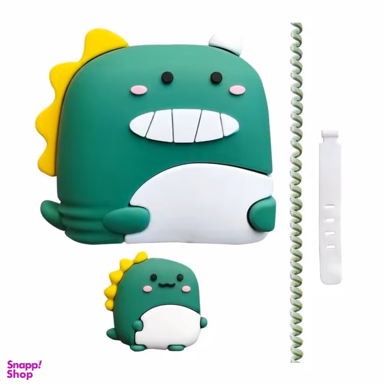 محافظ کابل و شارژر دیواری مدل دایناسور مجموعه 4 عددی