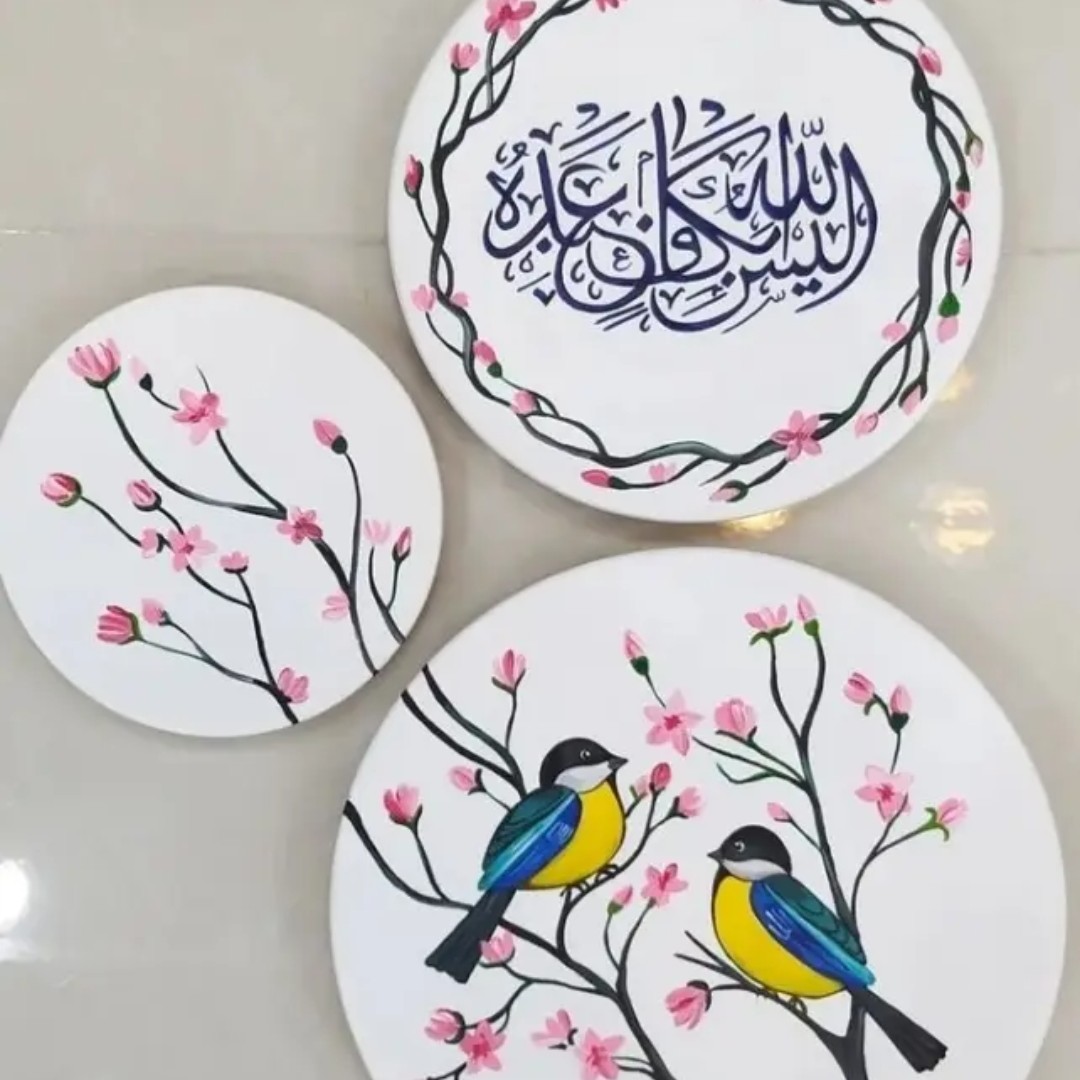 ست سه تیکه دیوارکوب آیه قرآن در سایز 30 25و14