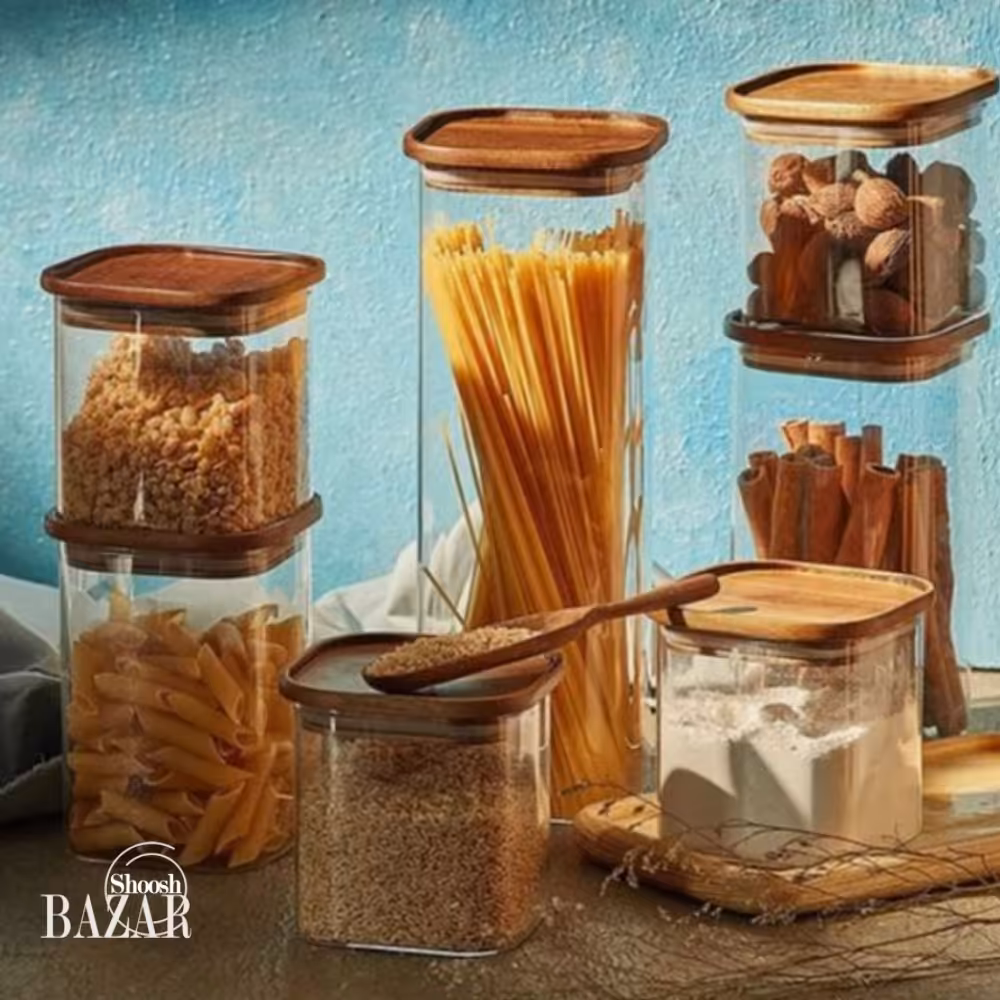 بانکه درب چوبی بی وی کی مدل استوانه مربع (سه سایز)