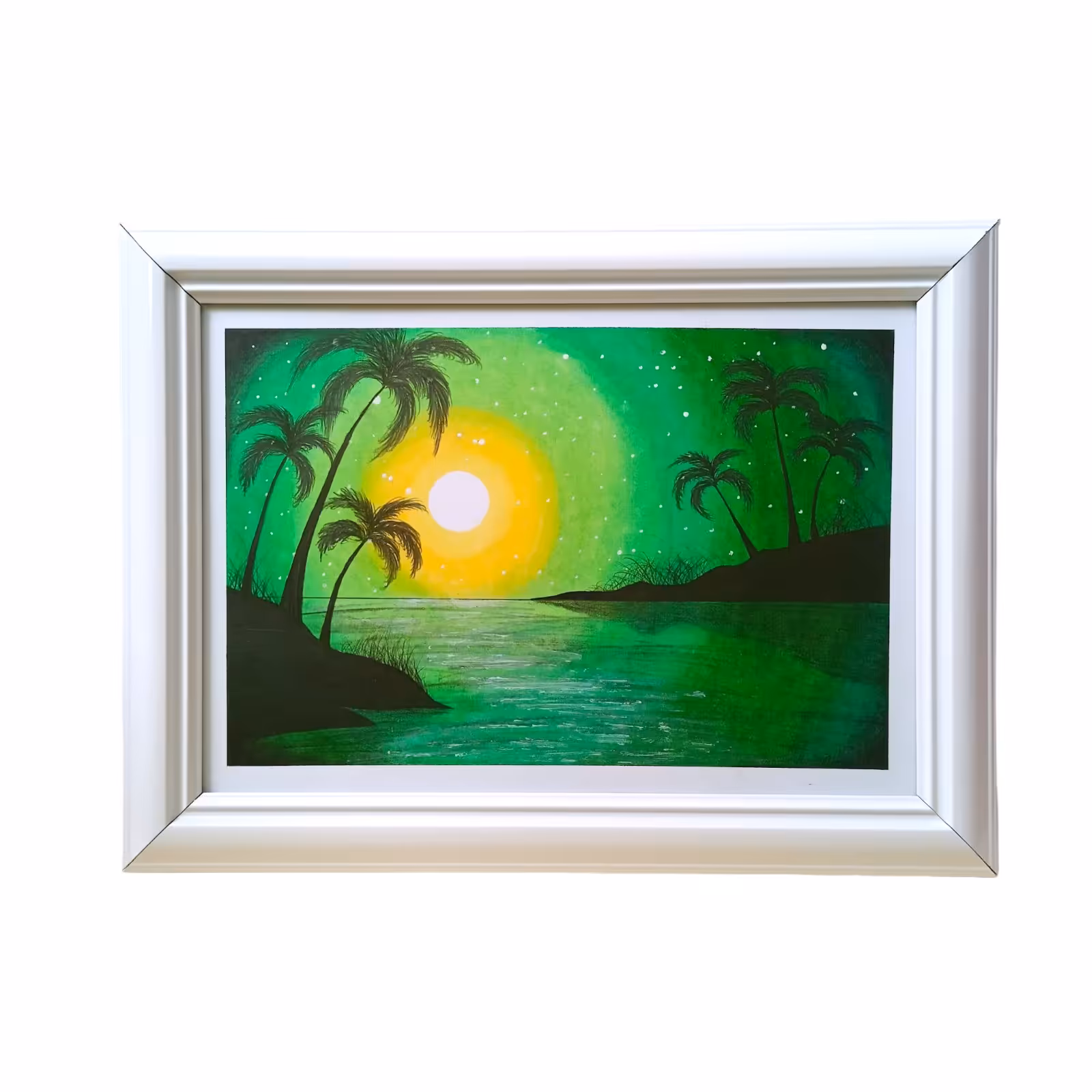 تابلو نقاشی پاستل طرح تالاب رویایی 