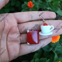 گوشواره آویز ، گوشواره فنجون و کتاب عاشقانه، گوشواره دخترانه،گوشواره فانتزی گوشواره آویز  گوشواره کتاب