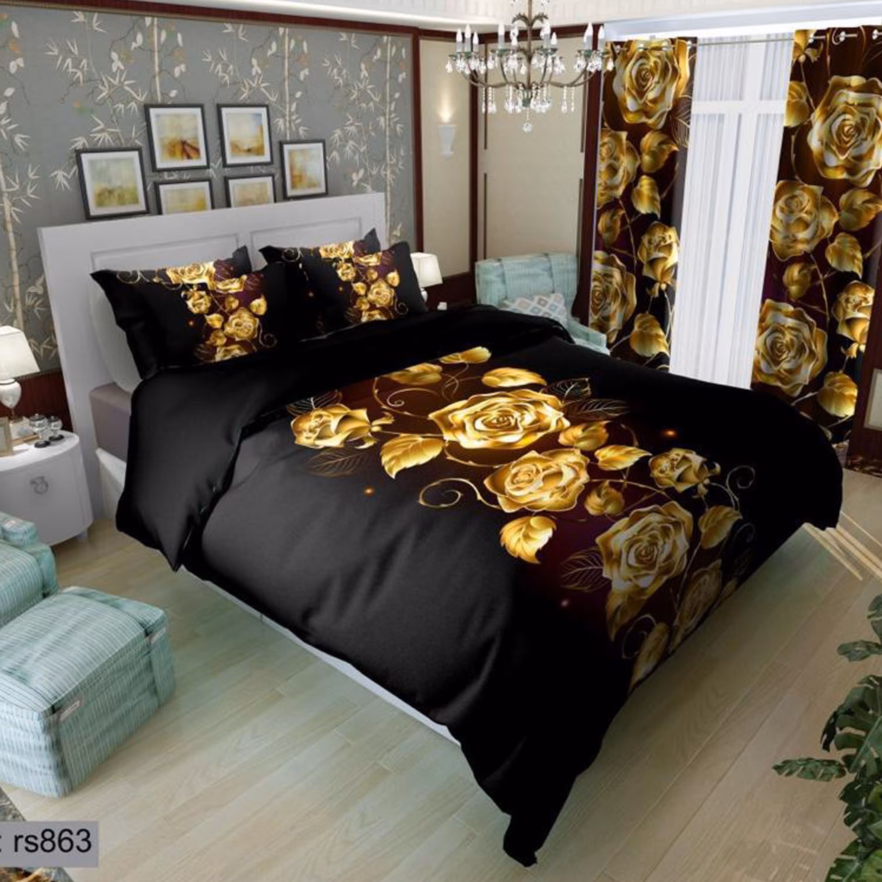 سرویس روتختی 1 نفره تنسل چاپی برندترک لند (Turk Land)  کد rs 863