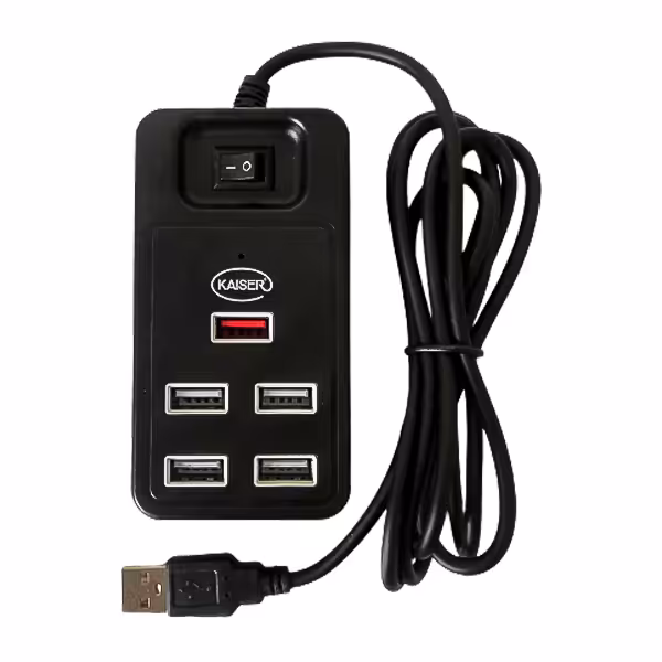 هاب 5 پورت USB2.0 کلیددار سیم بلند کایزر مدل KH-15