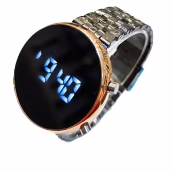 ساعت مچی  LED صفحه گرد بدنه رز گلد
