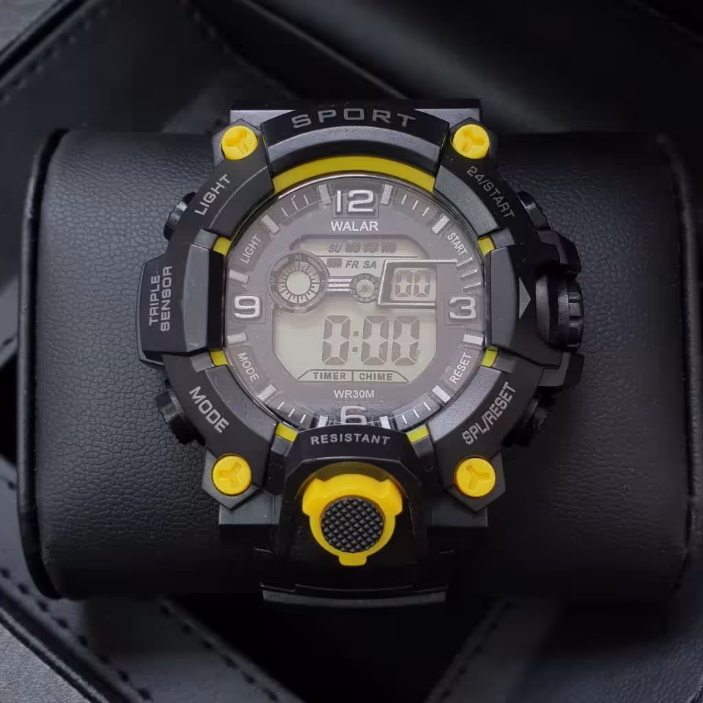 ساعت مچی طرح جی شاک دیجیتال با حاشیه زرد G SHOCK