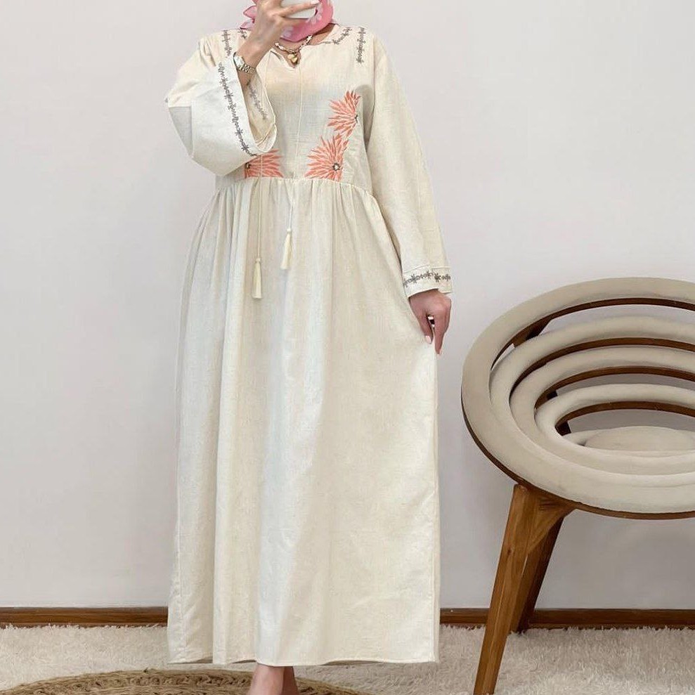 پیراهن بلند گلدوزی شده