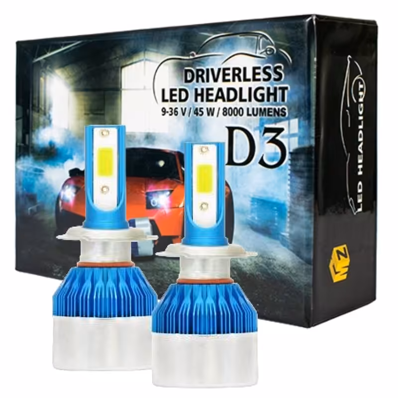 هدلایت دو طرفه ام زد ام مدل D3 پایه H4 (سه فیش دو کنتاکت) با یکسال گارانتی